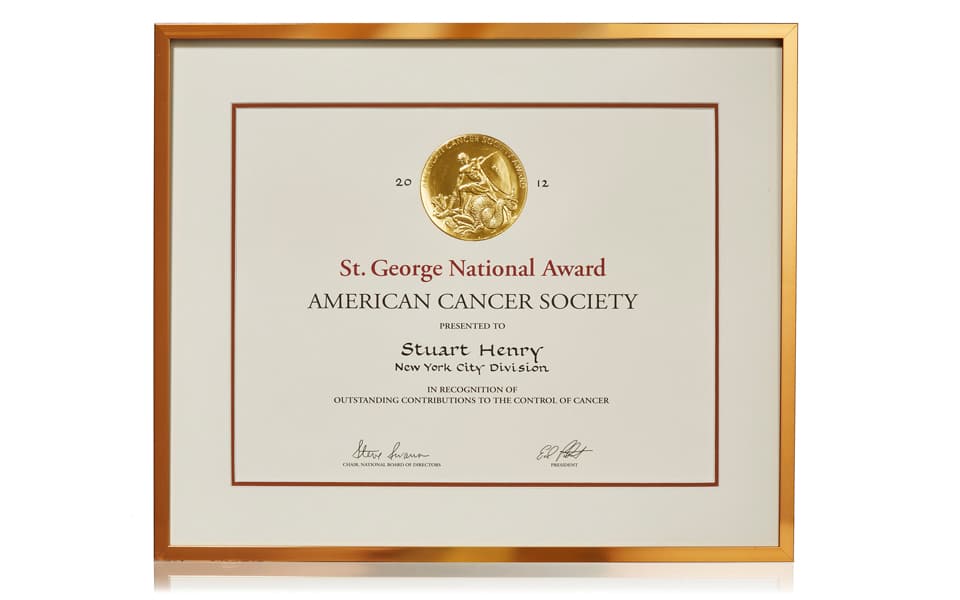 American Cancer Society – modern recognition Certificate