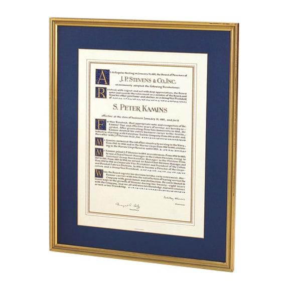 J. P. Stevens & Co, Inc certificate